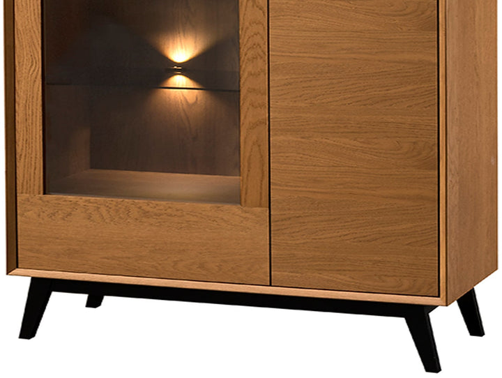 Vitrina de roble miel LAZURE 15, 95×42×125 cm | VESKOR