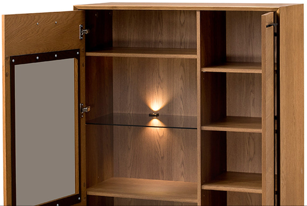 Vitrina de roble miel LAZURE 15, 95×42×125 cm | VESKOR