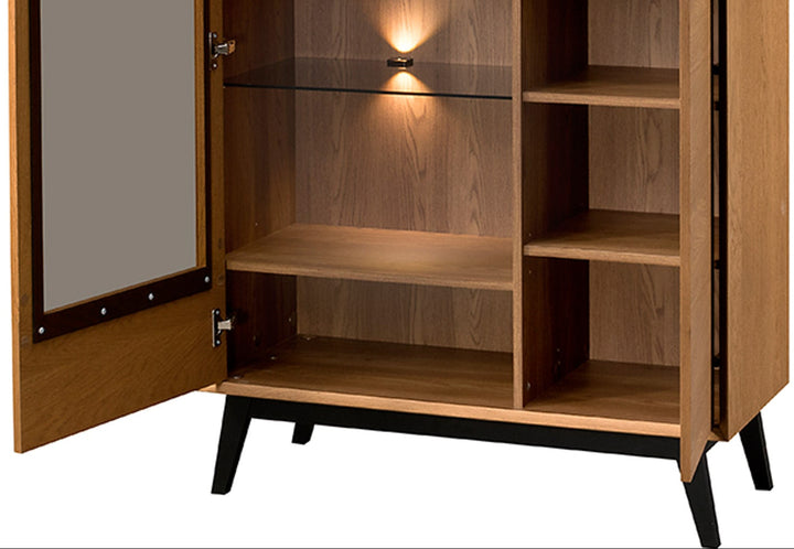 Vitrina de roble miel LAZURE 15, 95×42×125 cm | VESKOR