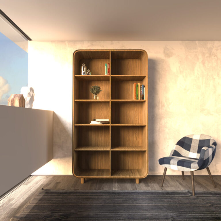 VESKOR Libreria coleccion Deo madera maciza roble mueble nórdico moderno