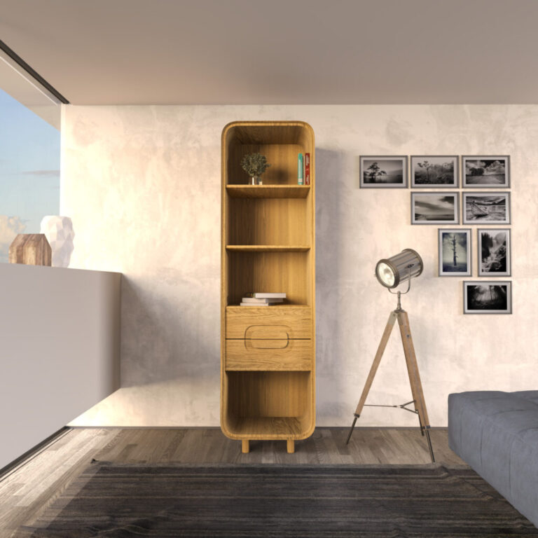 VESKOR libreria Deo 3 madera maciza roble mueble nórdico moderno