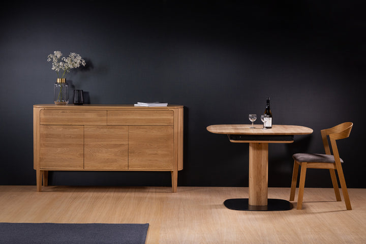 Mesa de comedor fija madera maciza LUNA | KARPIS