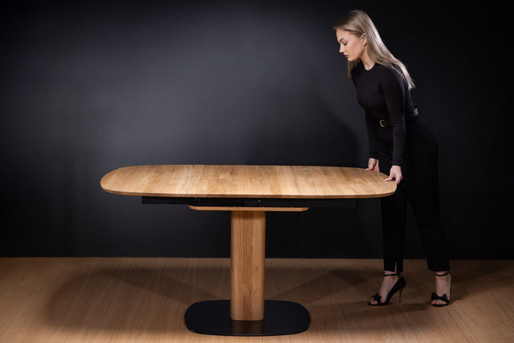 Mesa de comedor extensible madera maciza LUNA | KARPIS