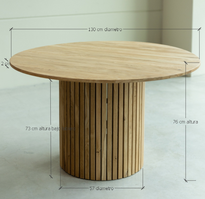 VESKOR mesa de comedor Paloma madera maciza roble mueble nórdico moderno medidas