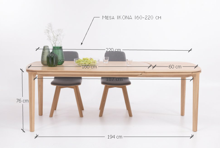 VESKOR Mesa de comedor IKONA mueble nórdico moderno