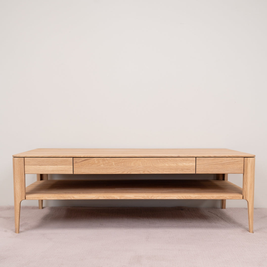 Mesa de centro de madera maciza de roble Narvik, 120х60х40 cm. | VESKOR