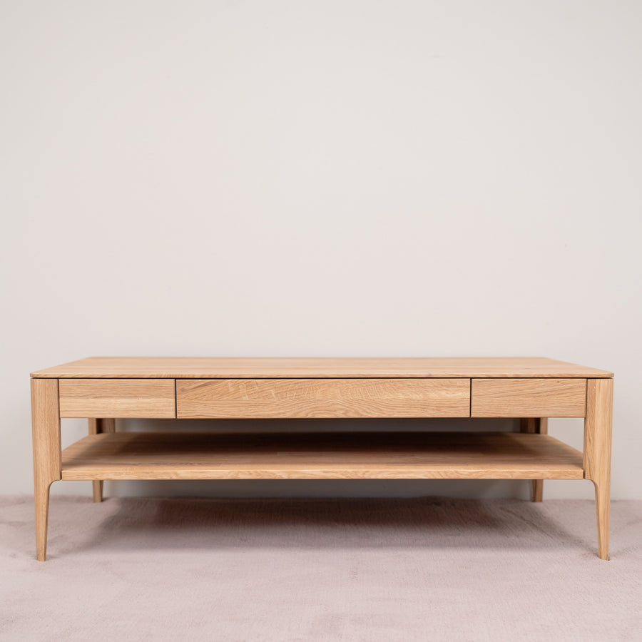 Mesa de centro de madera maciza de roble Narvik, 120х60х40 cm. | VESKOR