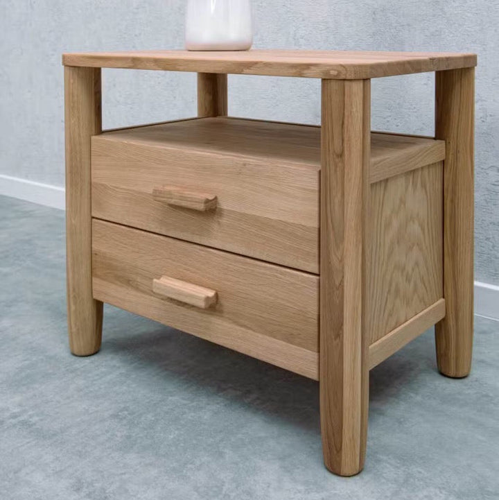 Mesa de noche de madera maciza de roble AURA | VESKOR