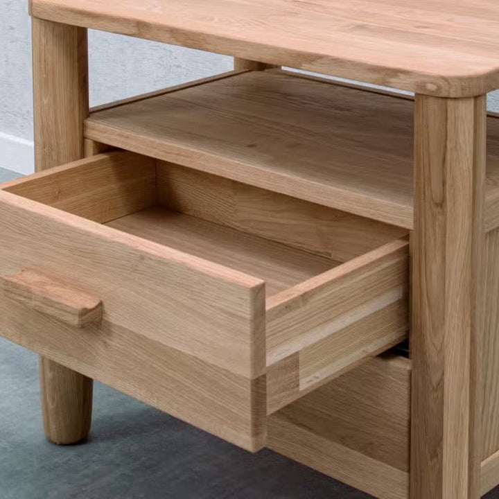 Mesa de noche de madera maciza de roble AURA | VESKOR