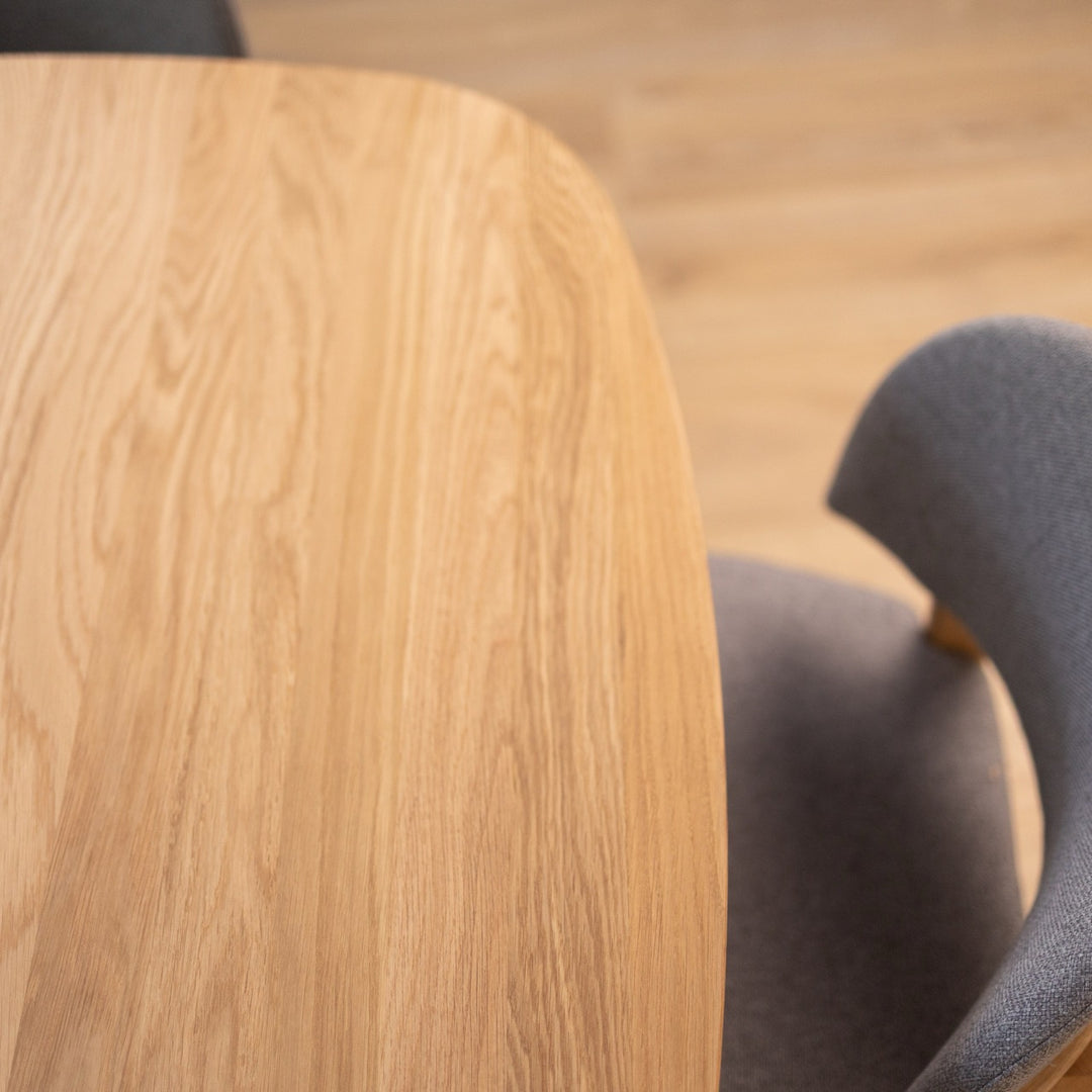 Mesa de comedor fija madera maciza LUNA | VESKOR