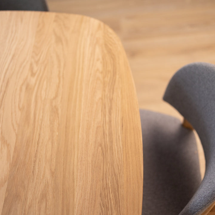 Mesa de comedor fija madera maciza LUNA | VESKOR