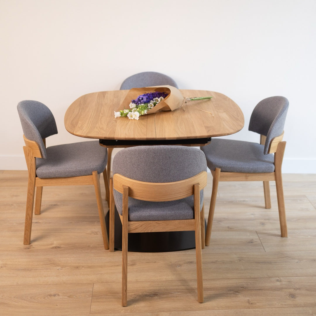 Mesa de comedor fija madera maciza LUNA | VESKOR