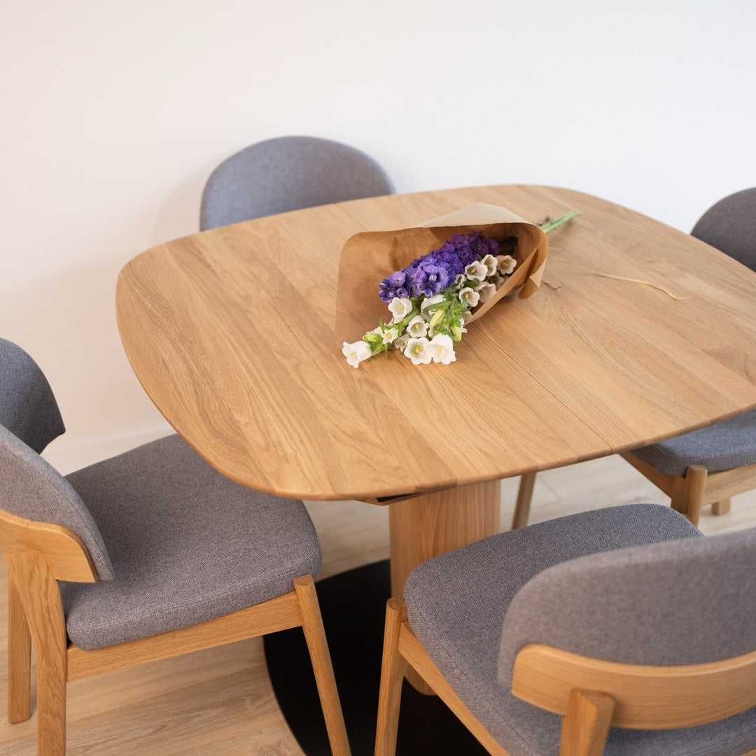 Mesa de comedor fija madera maciza LUNA | VESKOR