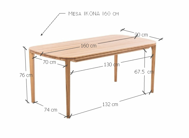 VESKOR Mesa de comedor IKONA mueble nórdico moderno
