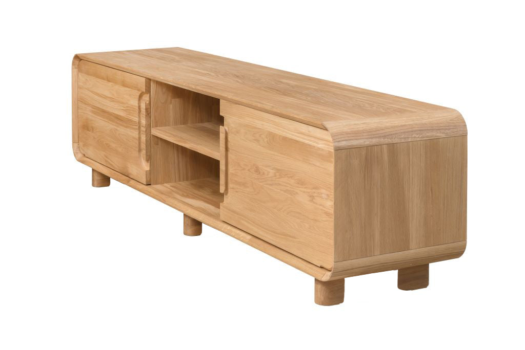 VESKOR Mueble TV Deo madera maciza roble mueble nórdico moderno
