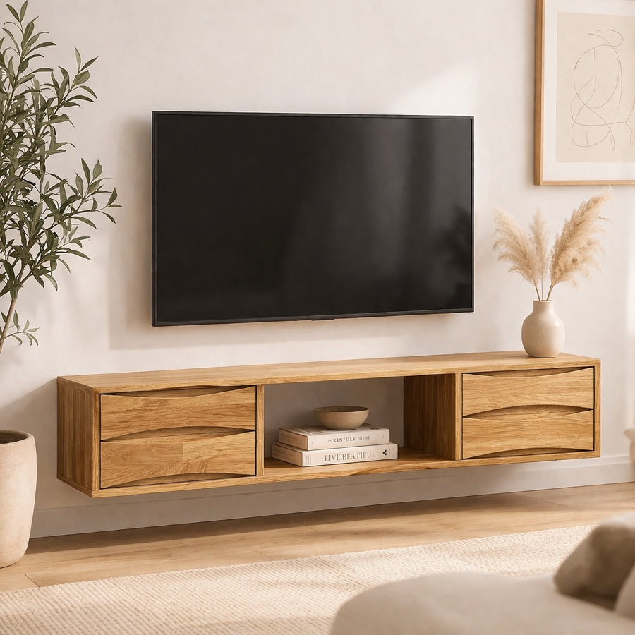 Meuble TV flottant en chêne MALMO | VESKOR