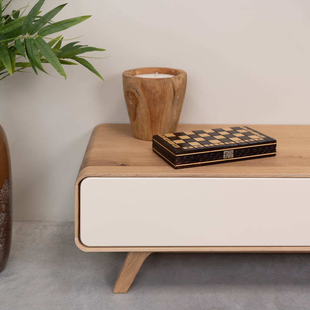 Mueble de TV madera maciza OSLO 1, 120x45x36,5 cm. | VESKOR