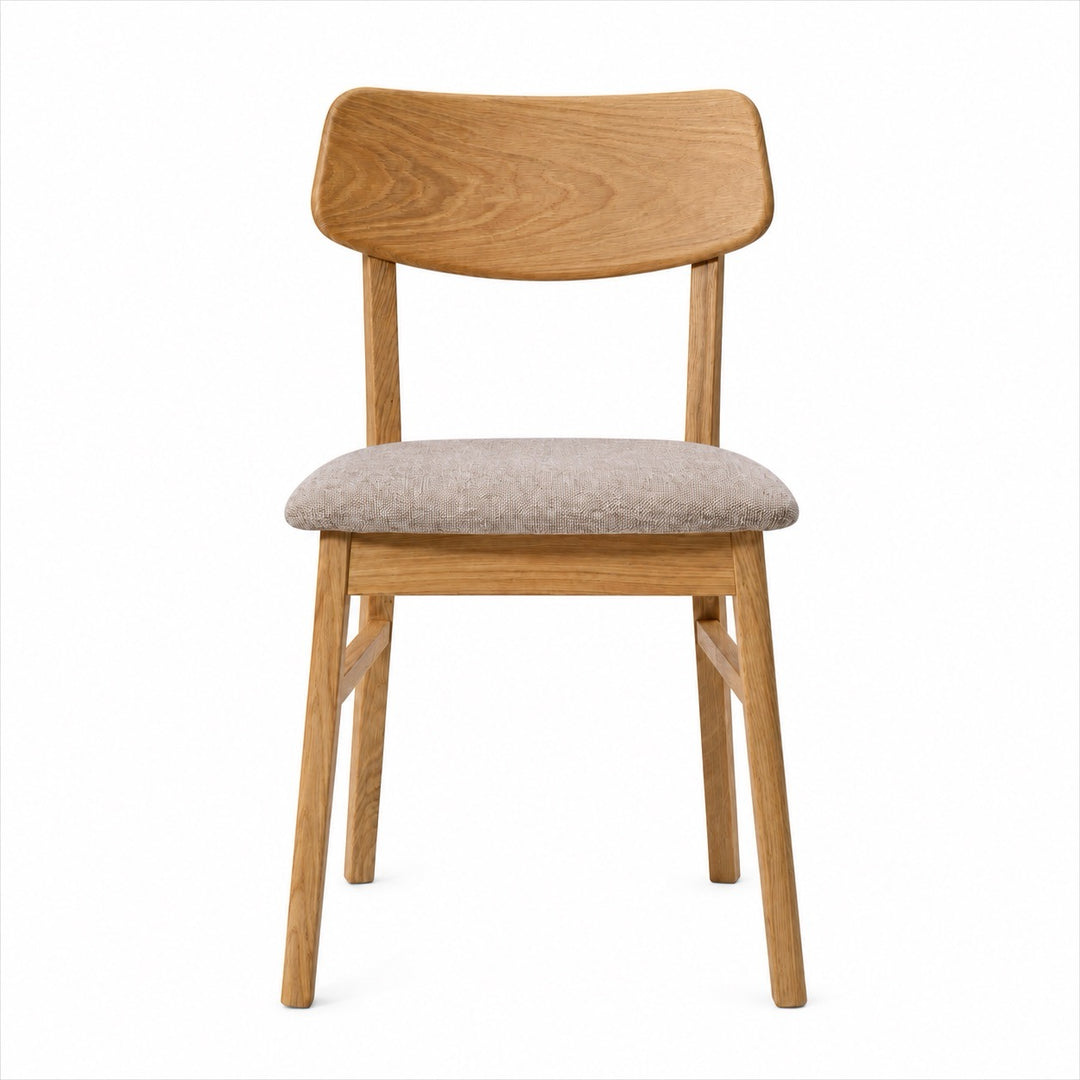 Pack de 2 o 4 Sillas de Comedor Vilna, Estructura de Madera Maciza de Roble, Tapizado | VESKOR