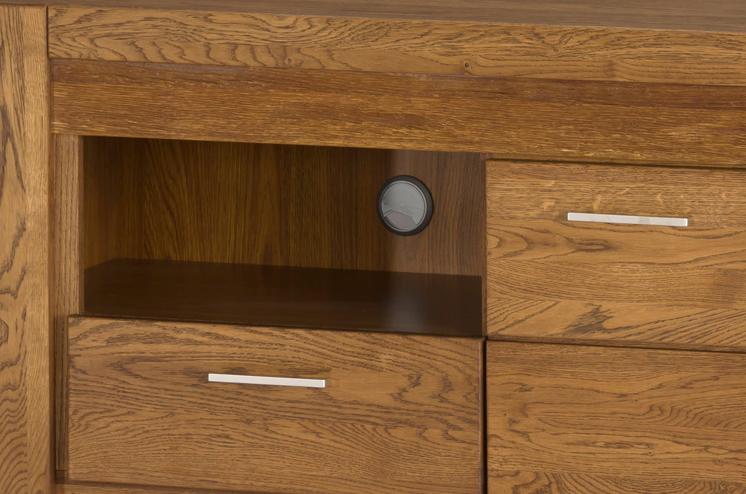 Mueble TV madera de roble VELVET 25, 161x42x58 cm. | VESKOR