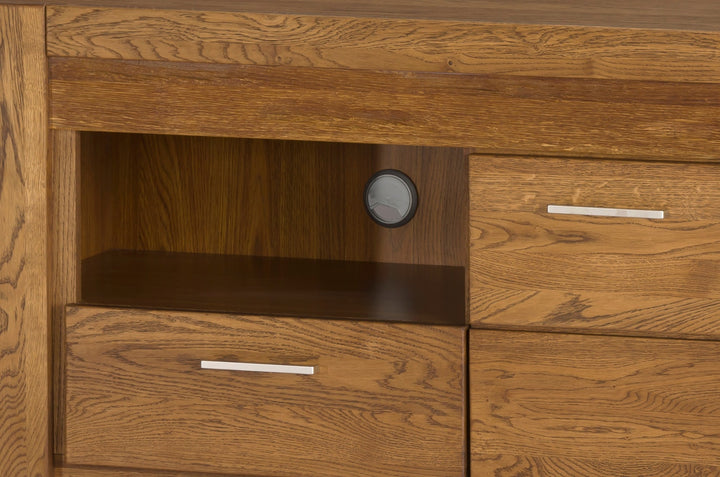 Mueble TV madera de roble VELVET 25, 161x42x58 cm. | VESKOR