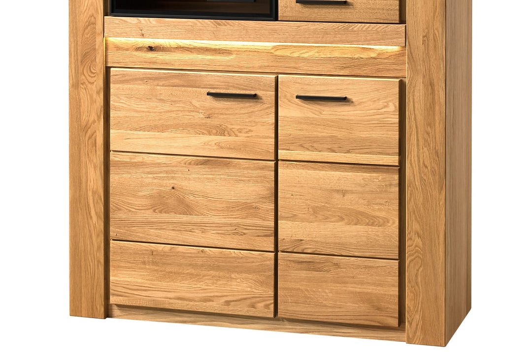 Vitrina madera de roble miel VELVET 15, 110x42x150 cm. | VESKOR