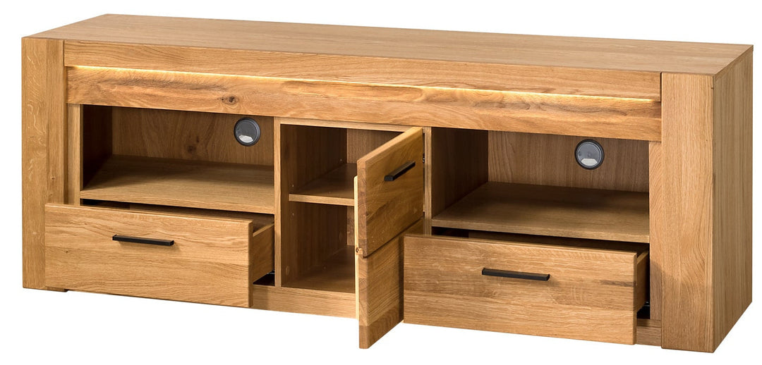 Mueble TV madera de roble VELVET 25, 161x42x58 cm. | VESKOR