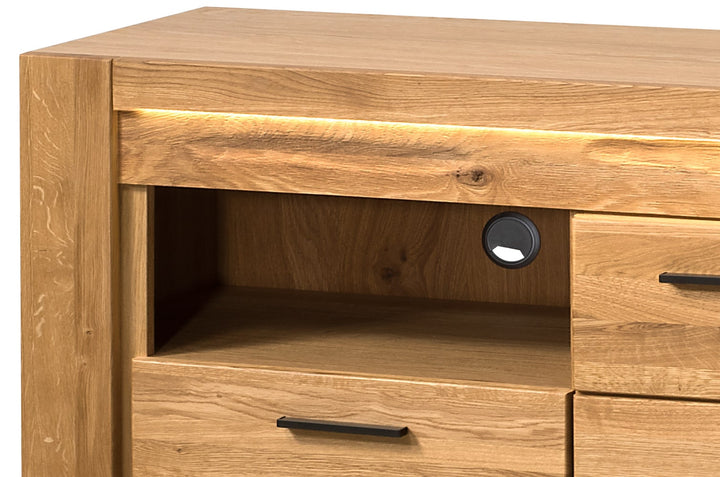 Mueble TV madera de roble VELVET 25, 161x42x58 cm. | VESKOR