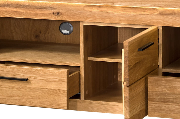 Mueble TV madera de roble VELVET 25, 161x42x58 cm. | VESKOR