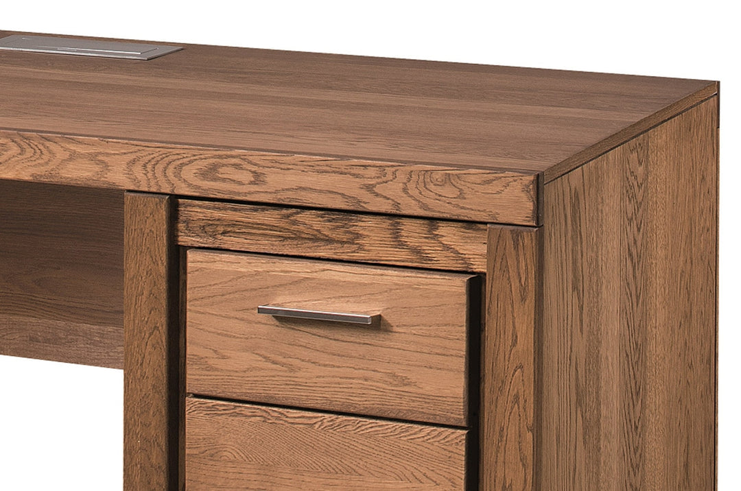 VESKOR Mesa despacho de madera maciza de roble de la colección Velvet. Mueble nórdico con un diseño moderno 