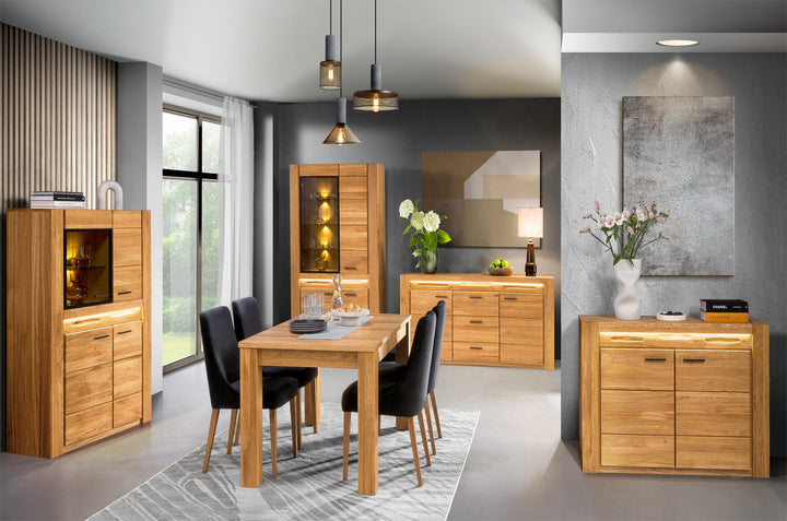 Vitrina madera de roble VELVET 15, 110x42x150 cm. | VESKOR