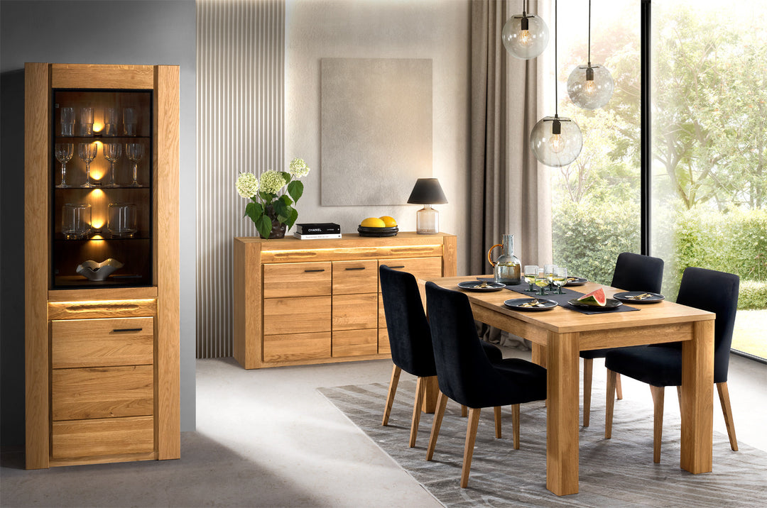 Vitrina madera de roble VELVET 10, 75x42x200 cm. | VESKOR
