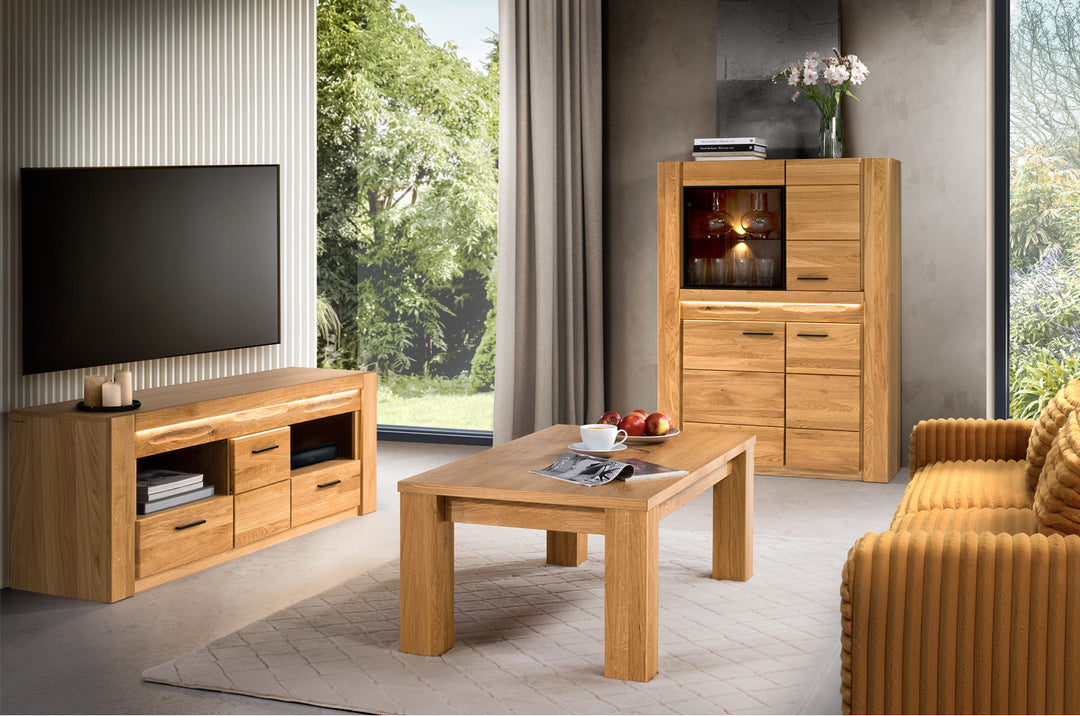 Vitrina madera de roble VELVET 15, 110x42x150 cm. | VESKOR