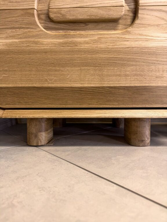 VESKOR Vitrina  Deo madera maciza roble mueble nórdico moderno