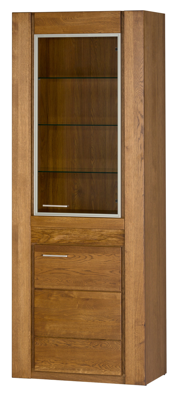 VESKOR Mueble vitrina de madera maciza de roble de la colección Velvet. Mueble nórdico con un diseño moderno 