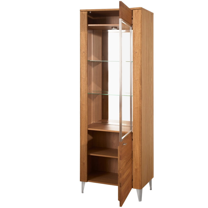 VESKOR Mueble vitrina de madera maciza de roble de la colección Latina. Mueble nórdico con un diseño moderno