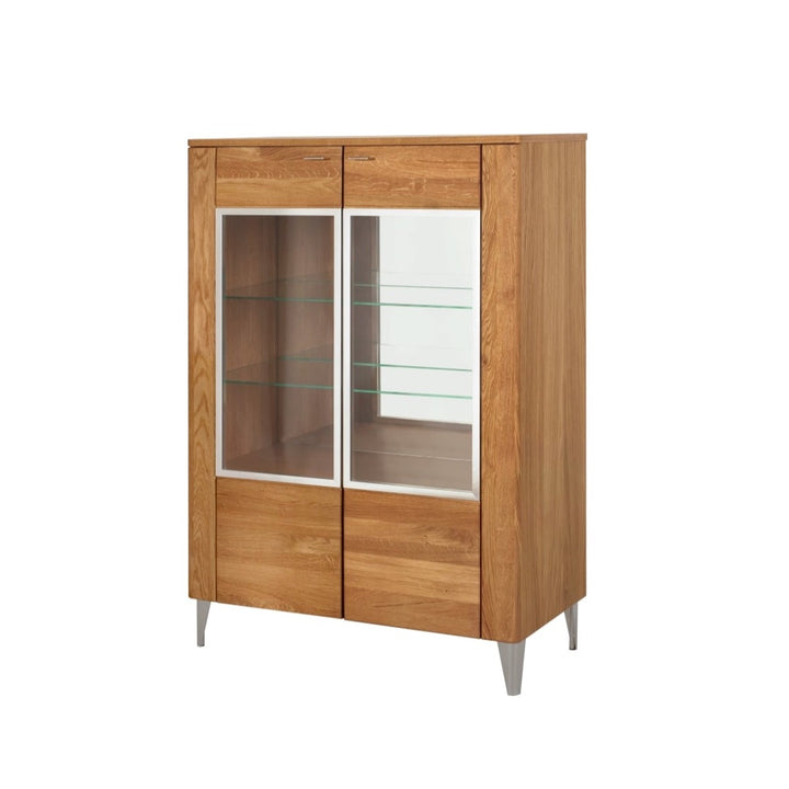 VESKOR Mueble vitrina de madera maciza de roble de la colección Latina  Mueble nórdico con un diseño moderno 
