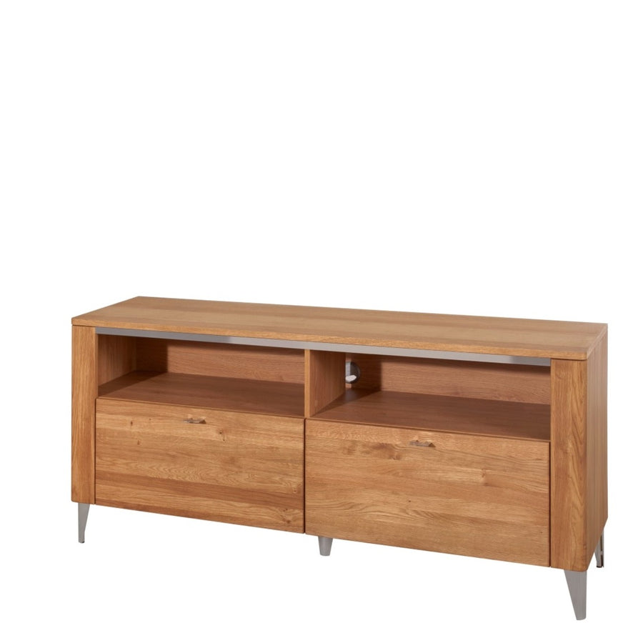 VESKOR Mueble de TV de madera maciza de roble de la colección Latina. Mueble nórdico con un diseño moderno
