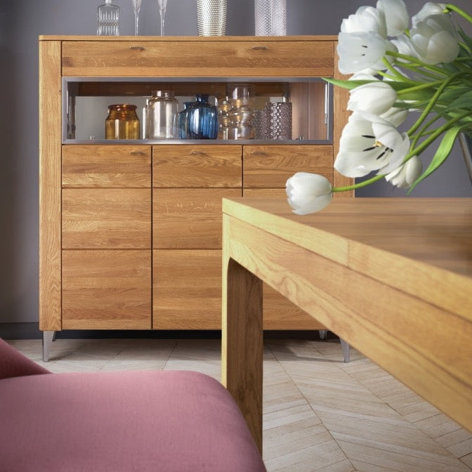 VESKOR Muebles de madera maciza de roble de la colección Latina. Mueble nórdico con un diseño moderno
