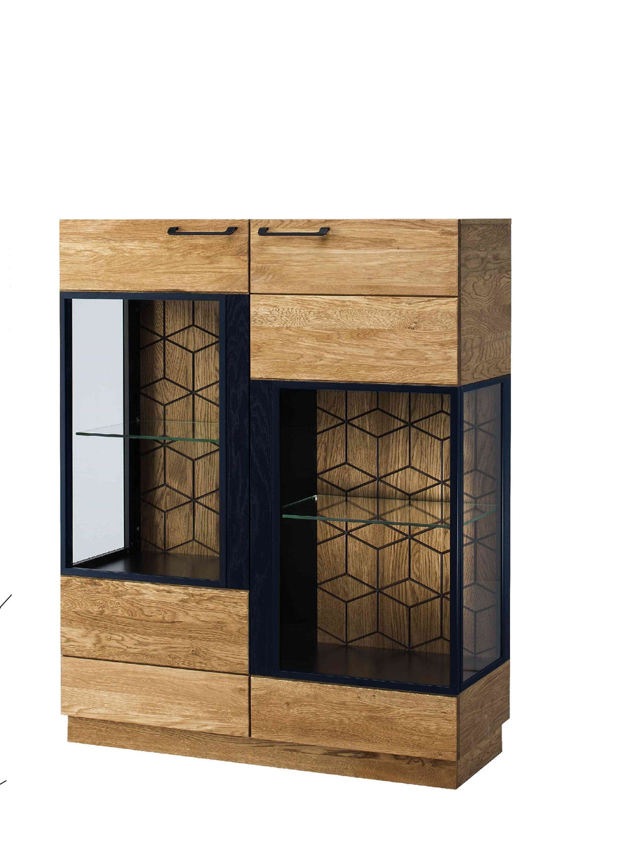 VESKOR Muebles de madera roble Mozaik, Vitrina, aparador diseño nórdico moderno escandinavo industrial