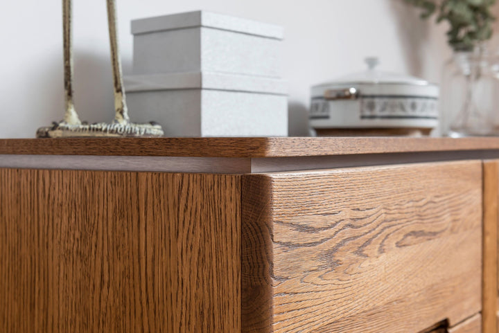 VESKOR Muebles de madera roble Montenegro, vitrina, aparador, cómoda, mesa de comedor, mesa de centro, diseño moderno, elegante, nórdico