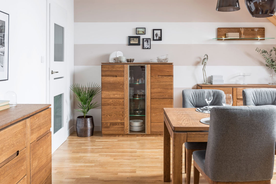 VESKOR Muebles de madera roble Montenegro vitrina aparador cómoda  mesa de comedor  mesa de centro diseño moderno elegante  nórdico