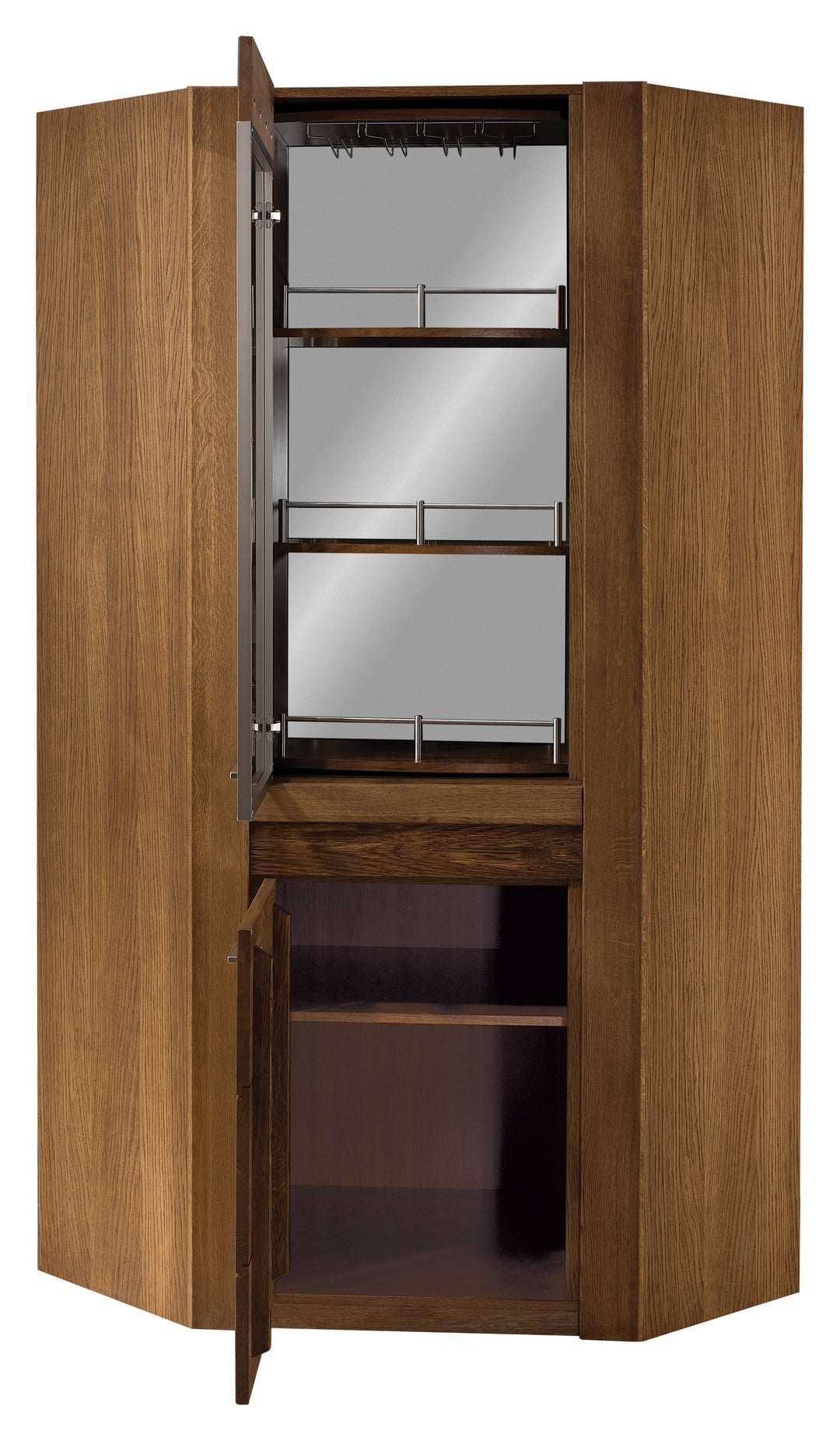 VESKOR Mueble vitrina de madera maciza de roble de la colección Velvet. Mueble nórdico con un diseño moderno 